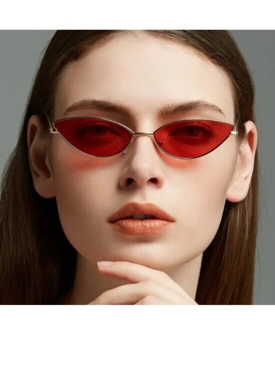 Trendy Sunglasses Vamp Cat Eye Red Accessories - Sunglasses Cat Eye Vamp Red Rave Goth Sun Shades Trendy Stylish Edgy Fashion Fun